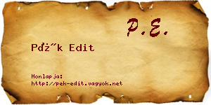 Pék Edit névjegykártya