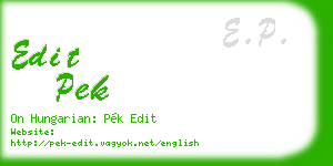 edit pek business card